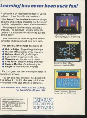 Fun School 2 - for over 8's (198x)(Database Educational Software) box cover back